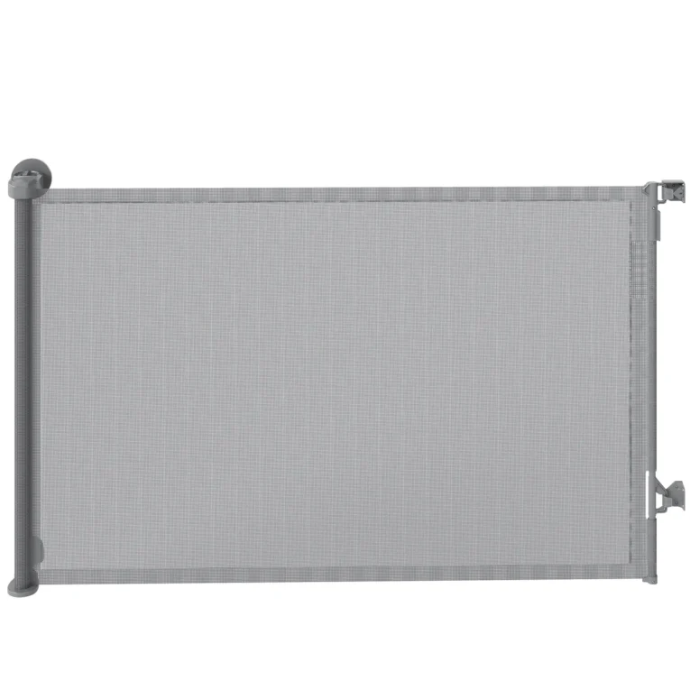 Retractable Mesh Dog Gate – Grey, Extends to 140cm Retractable Mesh Dog Gate – Grey, Extends to 140cm