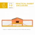 Wooden Rabbit Hutch with Twin Side Runs and Tray – Orange, 309cm