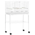 Bird Cage with Divider and Perches 76x46x116cm – Black