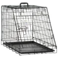 Collapsible Dog Travel Cage 77x47x55cm – Black