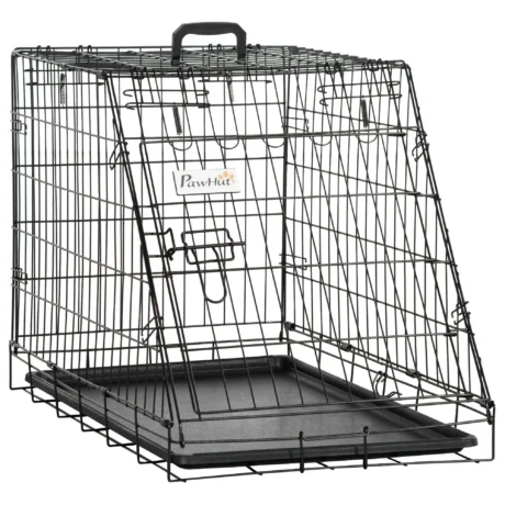 Collapsible Dog Travel Cage 77x47x55cm – Black