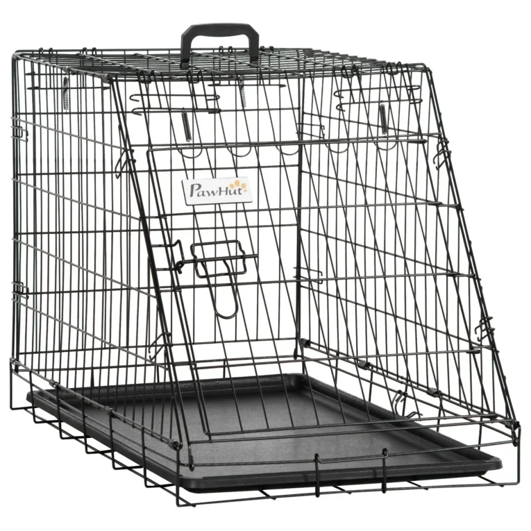 Collapsible Dog Travel Cage 77x47x55cm – Black