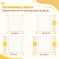 Adjustable Pet Gate with Two Extensions – White, 76cm
