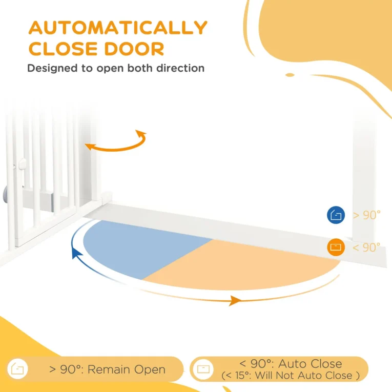 Tall Dog Gate with Cat Door – White, 104.1cm Tall Dog Gate with Cat Door – White, 104.1cm