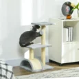 Cat Tower with Arched Scratch Pad – Light Grey, 72cm