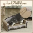 Cardboard Cat Scratching Sofa with Catnip – Brown, 56cm