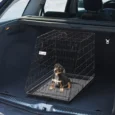Folding Trapezoid Dog Crate with Tray – Black, 93cm