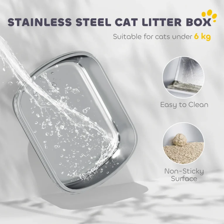 Covered Steel Cat Litter Box with Top Exit – Dark Grey, 52cm Covered Steel Cat Litter Box with Top Exit – Dark Grey, 52cm