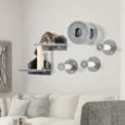Five-Piece Cat Wall Furniture with Den and Perches – Grey
