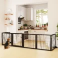 Six-Panel Freestanding Dog Gate – Black, 432cm