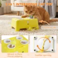 3-in-1 Interactive Cat Toy Rechargeable Indoor Mouse – Yellow, White