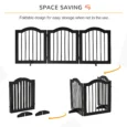 Three-Panel Freestanding Folding Dog Gate with Feet – Black
