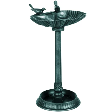 Garden Bird Bath with Planter Base – Green, 81cm