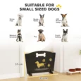 Freestanding Wooden Dog Barrier – Black, 75 × 51cm