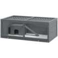 Wooden Rodent Enclosure with Hut and Sliding Tray – Grey, 100cm