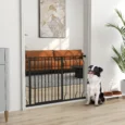 Wide Dog Safety Gate with Door – Black