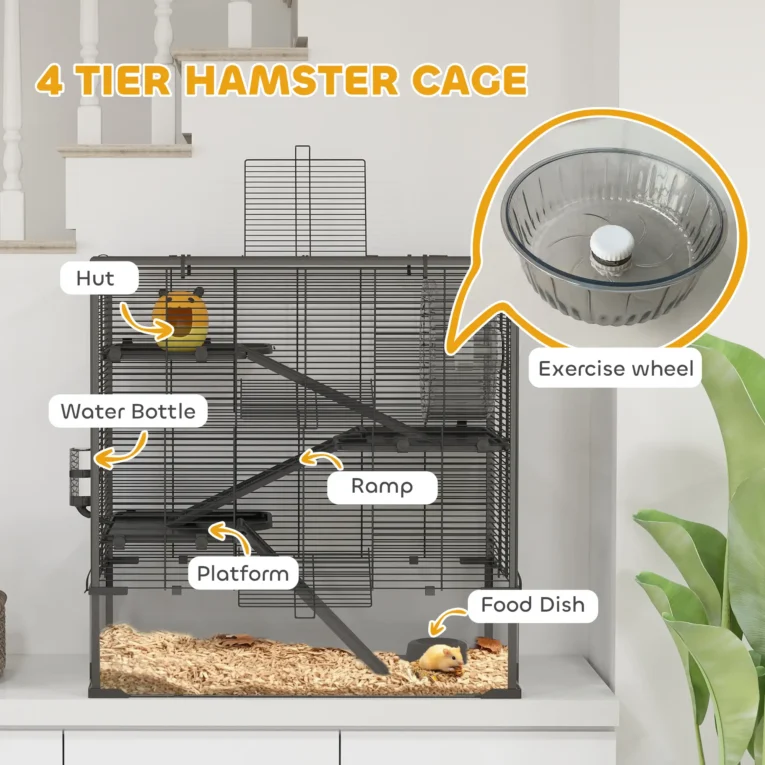 Hamster tank 78.5L x 48.5W x 80Hcm – Black and transparent Hamster tank 78.5L x 48.5W x 80Hcm – Black and transparent