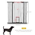 Extra-Tall Pet Gate with Cat Flap – Black, 74–101cm