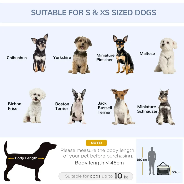 Three-Door Folding Pet Carrier – Grey, 70cm