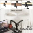 Clamp-On Rotating Cat Desk Bed with Washable Cushion – Cream White