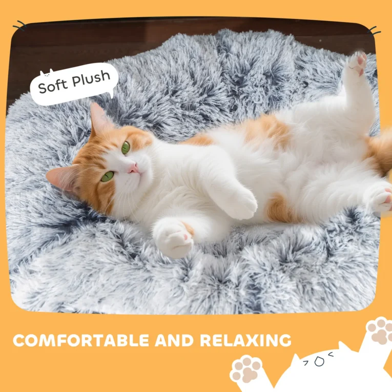 Plush Cat Tunnel with Removable Bed – Light Grey Plush Cat Tunnel with Removable Bed – Light Grey