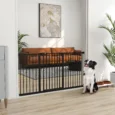 Wide Dog Gate with Three Extensions – Black