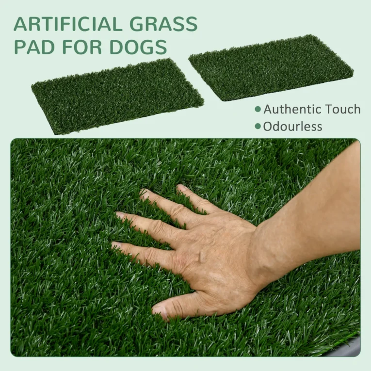 Artificial Grass Dog Toilet Tray with Two Mats – 67 × 41cm