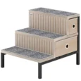 Dog Stairs with Storage, Non-Slip – Oak tone and black