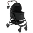 Three-in-One Pet Stroller with Detachable Carrier – Black