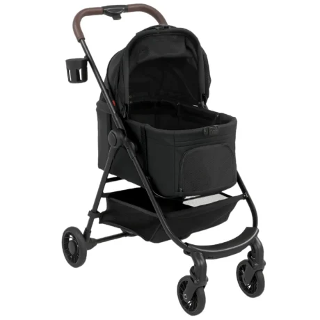 Three-in-One Pet Stroller with Detachable Carrier &ndash; Black