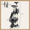 Cat Activity Tower with Scratching House – Charcoal grey