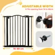 Metal Dog Gate – Black, 74–80cm