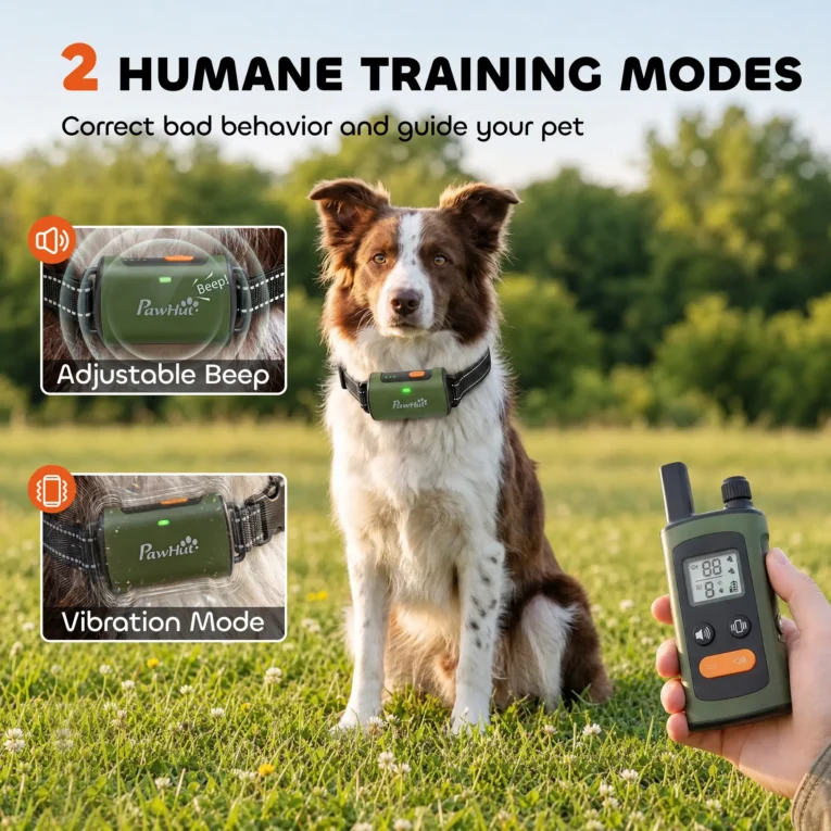 Dog Training Collar IPX7 Rechargeable – Green
