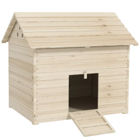 Wooden Duck Shelter with Opening Roof – Natural