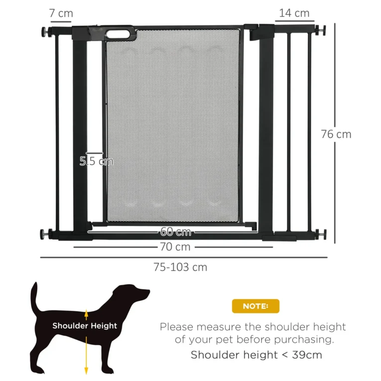 Pressure Fit Safety Gate 75-103CM – Black