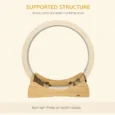 Wooden Cat Exercise Wheel with Brake – 76cm Inner Diameter