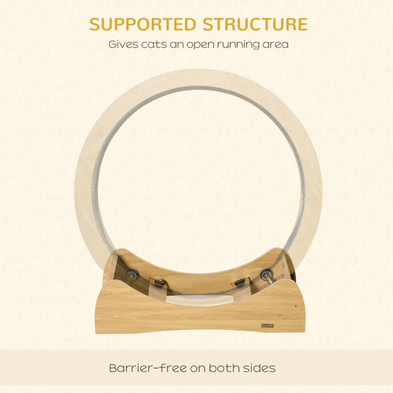 Wooden Cat Exercise Wheel with Brake – 76cm Inner Diameter