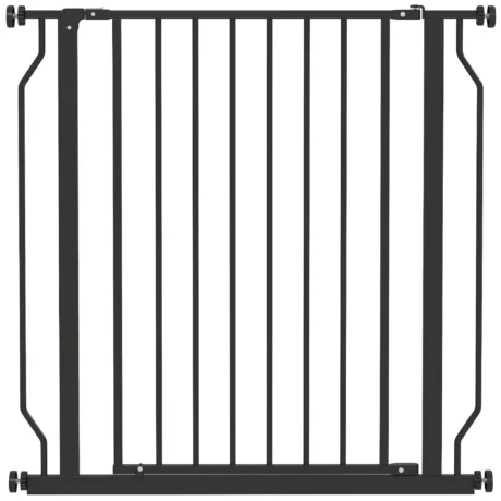 Adjustable Walk-Through Dog Gate – Black, 75–85cm