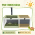 Wooden Tortoise Table with Lamp Holder and Trays – Grey