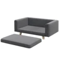 Raised Dog Sofa with Washable Cushion – Grey, 86cm
