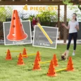 Four-Jump Dog Agility Set with Cones and Poles – Orange