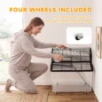 Two-Tier Hamster Cage with Wheels and Deep Bottom – Black