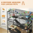 Five-Level Small-Animal Cage with Wheels and Deep Tray – Black