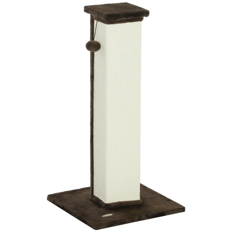 Tall Sisal Cat Scratching Post – Brown, 81cm Tall Sisal Cat Scratching Post – Brown, 81cm