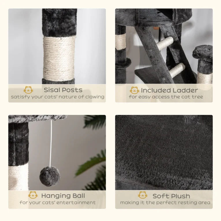 Adjustable Cat Tree 240-260cm – Dark grey