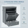 Pet Feeding Cabinet with Pull-Out Bowls – Grey