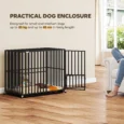 Steel Dog Crate with Wheels and Removable Tray – Black, 95cm