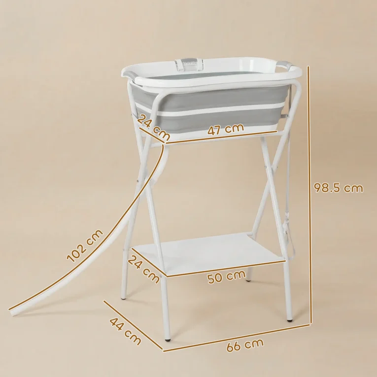 Folding Dog Bath with Stand – Grey, 27L Folding Dog Bath with Stand – Grey, 27L