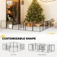 Twelve-Panel Dog Playpen with Two Gates – Black, 60cm High