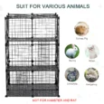 39-Panel Modular Small Animal Enclosure with Ramps – Black